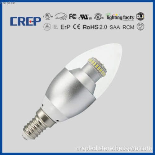 2700K Ra80 dimmable Erp ul led candle light 6w 550lm